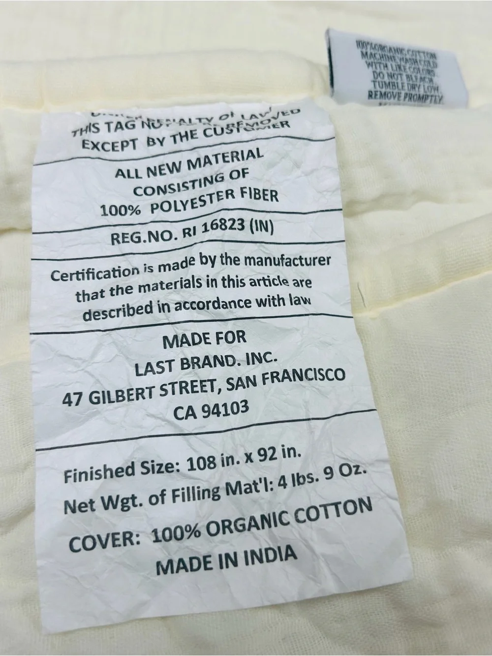 QUINCE Organic Airy Gauze Dream Quilt King/Cal King Ivory 8598